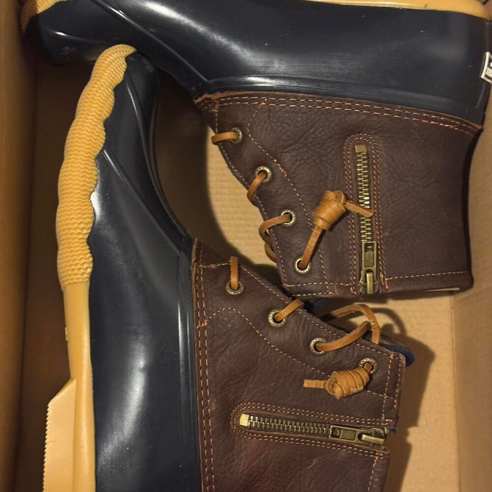 Sperry Women's Brown and Blue Duck Boots - Picture 3 of 6